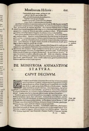 De Monstrosa Animantium Statvra. Caput Decimum.