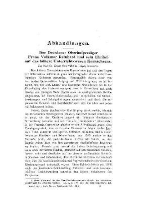 Der Dresdener Oberhofprediger Franz Volkmar Reinhard und sein Einfluß auf das höhere Unterrichtswesen Kursachsens