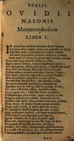 Pvblii Ovidii Nasonis Opervm Tomvs ..., 2. ... quo continentur Metamorphoseon Libri XV