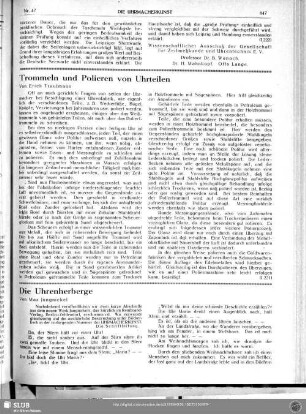 Trommeln und Polieren von Uhrteilen