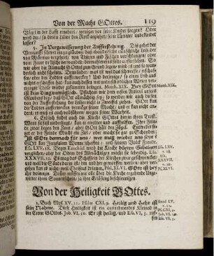 Von der Heiligkeit Gottes. - Von der Drey-Einigkeit.
