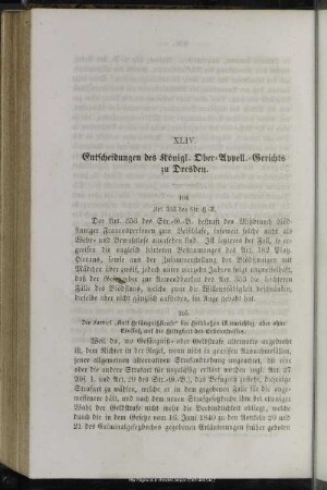 XLIV. Entscheidungen des Königl. Ober-Appell.-Gerichts zu Dresden