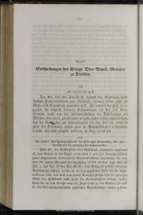 XLIV. Entscheidungen des Königl. Ober-Appell.-Gerichts zu Dresden