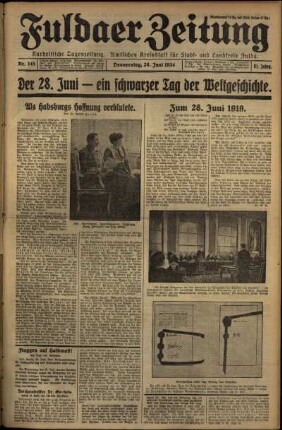 Erste Ausgabe vom Donnerstag, den 28. Juni 1934.