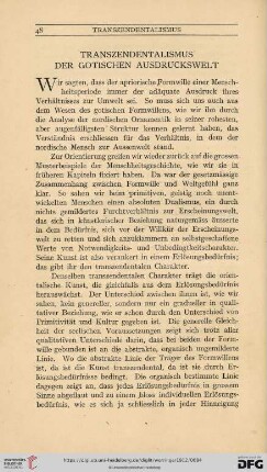 Transzendentalismus der gotischen Ausdruckswelt