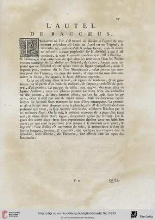 L’Autel de Bacchus