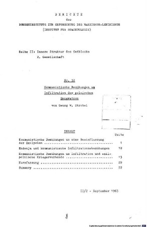 Kommunistische Bemühungen um Infiltration der polnischen Emigration