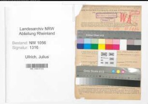 Entnazifizierung Julius Ullrich , geb. 10.09.1898 (Beamter)