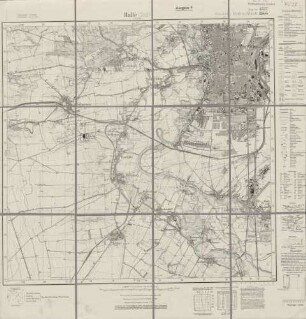 4537 (alte Nr.: 2605) Halle (Süd) a. d. Saale, Meßtischblatt (4cm - Karte)