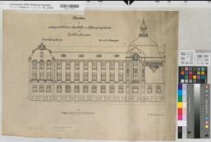 Recklinghausen (Recklinghausen) Amtsgericht Ansicht Hedwigstraße (1907) 1 : 100 48 x 69 Zeichnung Staatshochbauamt Münster