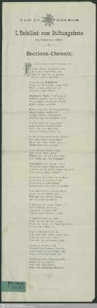 1: Tafellied zum Stiftungsfeste 19. Februar 1887