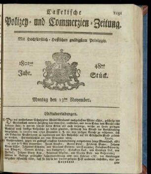 48tes Stueck, Montag den 23ten November 1801
