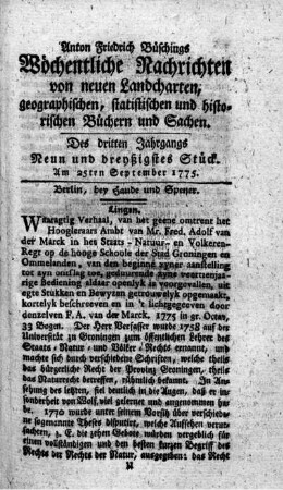 Neun und dreyßigstes Stück
