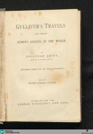 Gulliver's Travels into several remote regions of the world