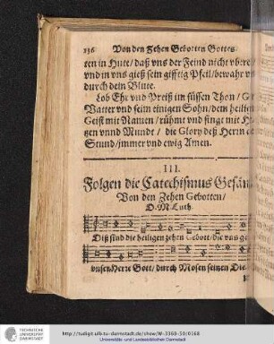 III. Folgen die Catechismus Gesäng. Von den Zehen Gebotten/D.M.Luth.