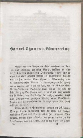 Samuel Thomas v. Sömmerring.