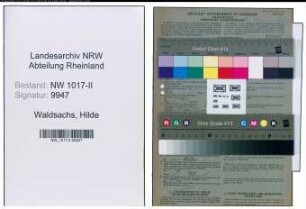 Entnazifizierung Hilde Waldsachs , geb. 01.04.1911 (Kontroistin)