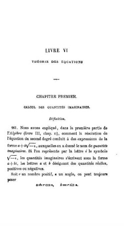 Livre VI. Théorie des Equations.