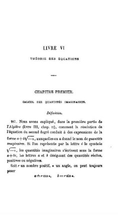 Livre VI. Théorie des Equations.