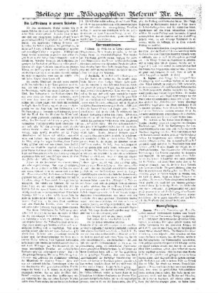 Mannigfaltiges : Beilage zur "Pädagogischen Reform" Nr. 24