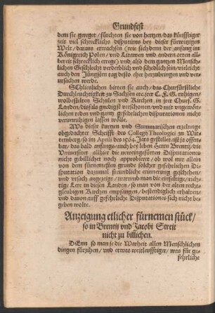 Anzeigung etlicher fürnemen stück/ so in Brentii und Jacobi Streit nicht zu billichen.