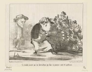 Un remède inventé par un horticulteur qui dans sa jeunesse avait été apothicaire, Blatt 2 der Folge "Les Raisins malades“, in: "Le Charivari", Paris 1853