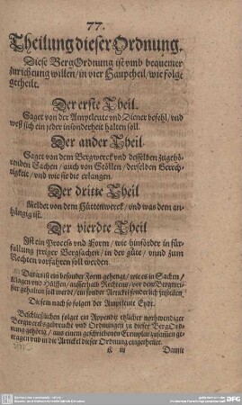 Theilung dieser Ordnung.