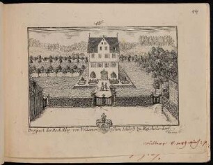 Prospect des Hoch Ade[ligen] von Volkamerischen Schloß zu Reichels-dorf. - Herrensitz Waldstromer-Schlösschen, Nürnberg-Reichelsdorf