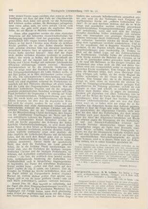 498-499 [Rezension] Hönigswald, Richard, G. W. Leibniz
