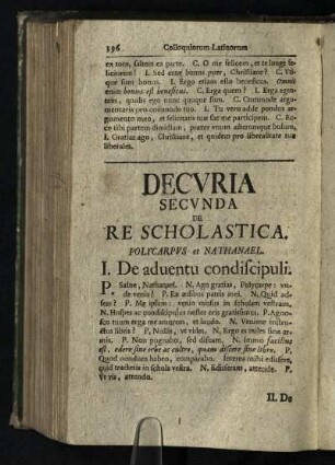 Decuria Secunda de Re Scholastica