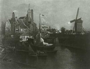 Amsterdamer Gracht im Mondschein