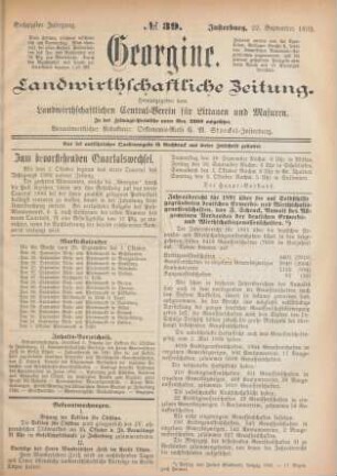 Sechzigster Jahrgang. No. 39. Insterburg, 22. September 1892.