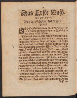 Das Erste - Fünffte Capittel/