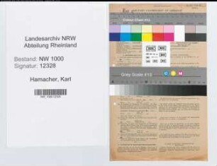 Entnazifizierung Karl Hamacher, geb. 03.08.1904 (Versich.Kaufmann)