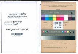 Entnazifizierung Heinrich Buettgenbach , geb. 06.07.1906 (Arbeiter)