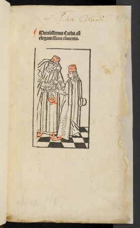 Cato (vulgo Disticha Catonis) : [Mit Komm. des Robertus de Euremodio]