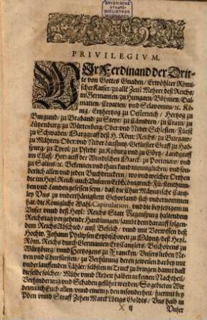 Abschiedt Der Rö. Kay. Mt: Und gemeiner Ständt auff dem Reichstag zu Regenspurg Anno 1654. uffgericht