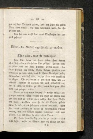 Mittel, die Kinder eigensinnig zu machen.