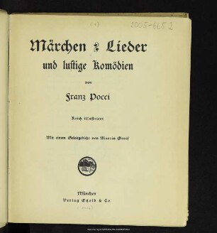 Märchen, Lieder und lustige Komödien