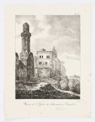 Ruines de l’Eglise de l’Ascension à Jérusalem, Blatt 36 der Folge "Voyage dans le Levant en 1817 et 1818"