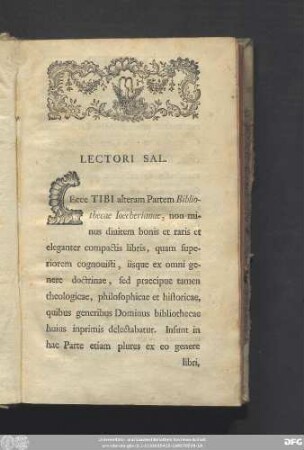Lectori Sal.