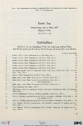 Tafelsilber (Nr. 1-39)