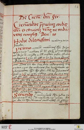 De Circumcissione domini Sermo [Predigttext, Dt 10,16:]