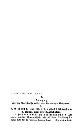 Auszug aus dem Jahresbericht 1835/36 über die deutschen Volksschulen: der Haupt-und Residenzstadt München