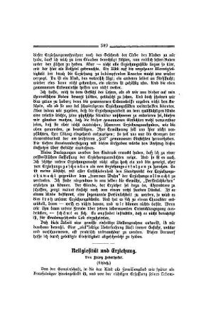 Religiösität und Erziehung : (Schluß)
