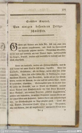 Sechstes Kapitel. Von einigen besondern Fettgeschwülsten