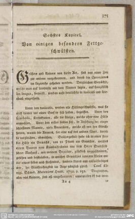 Sechstes Kapitel. Von einigen besondern Fettgeschwülsten