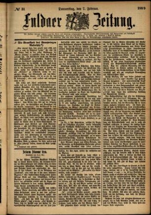 Ausgabe vom Donnerstag, den 07. Februar 1889.