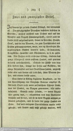 Zwei und zwanzigster Brief