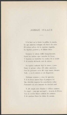 Jorge Isaacs : (poesía)